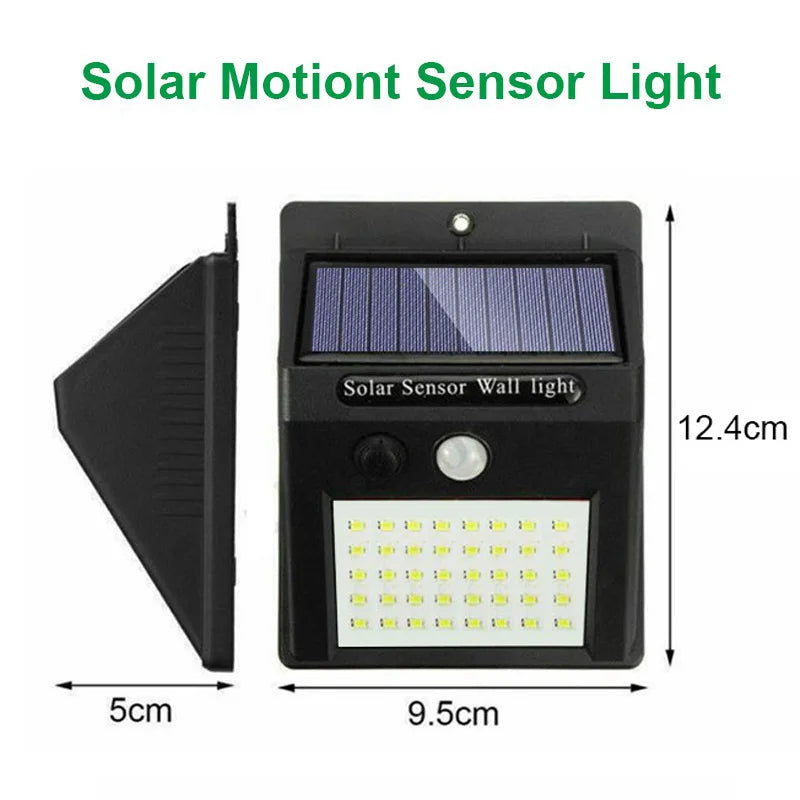 NNEOBA Solar-Powered Outdoor Motion Sensor LED Wall Light(2pcs)