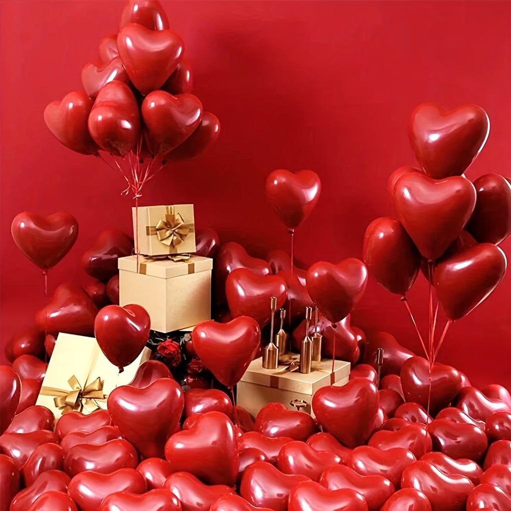 NNETM Set of 20 Red Heart Balloons 25cm