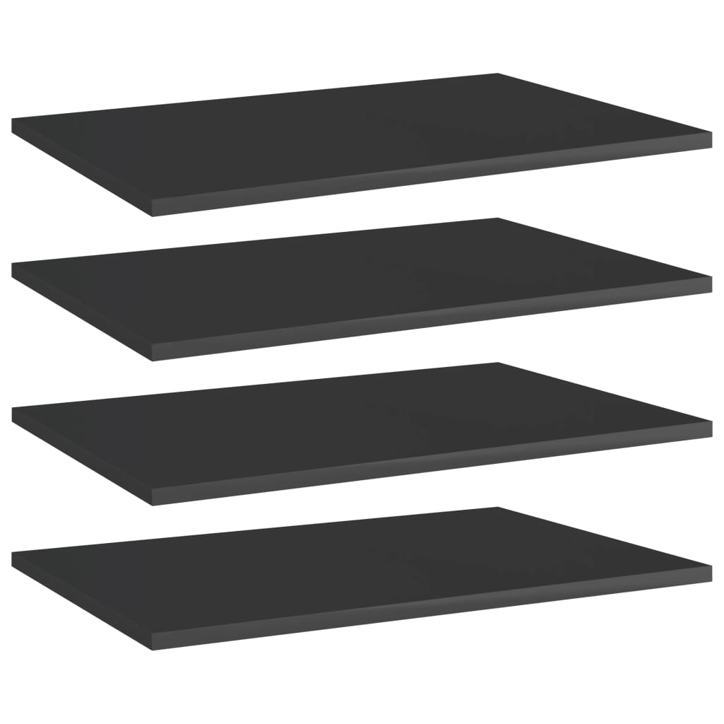 NNEVL Bookshelf Boards 4 pcs High Gloss Black 60x40x1.5 cm Chipboard-0