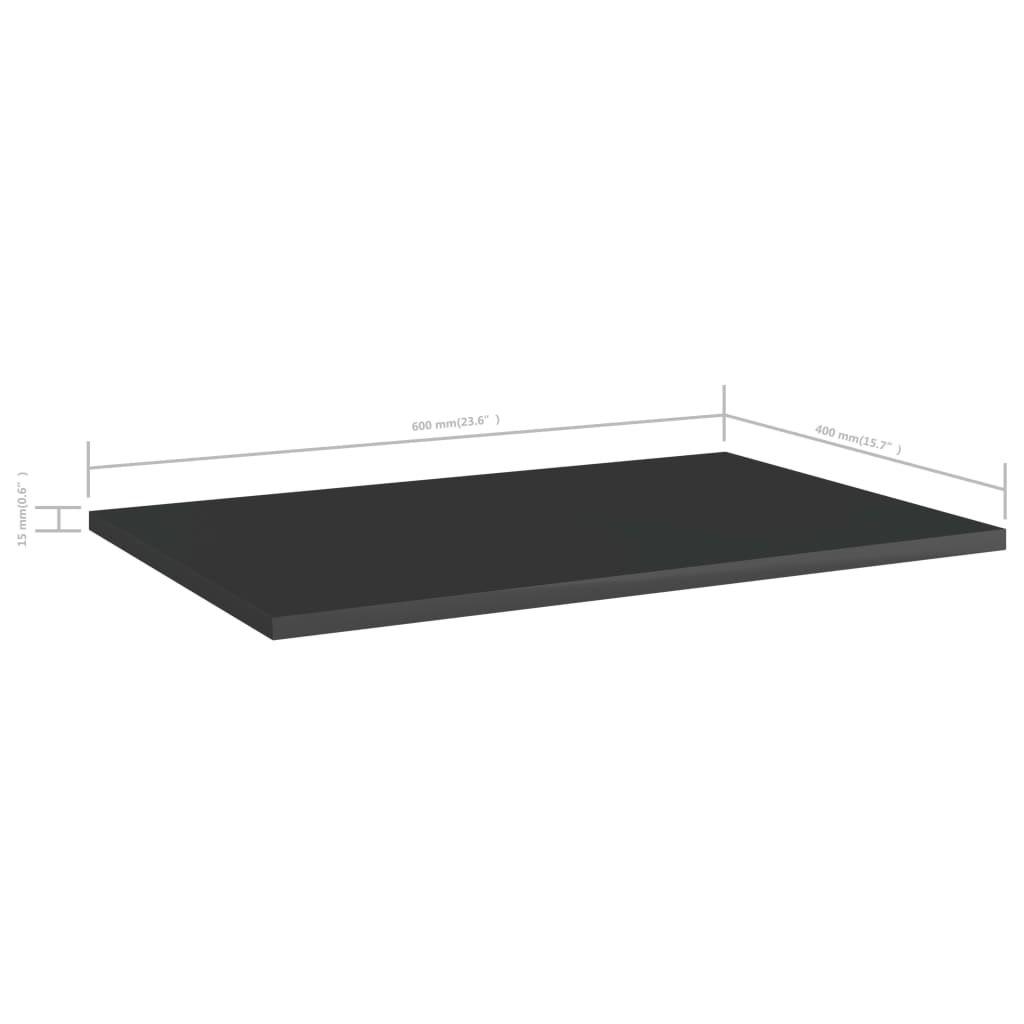 NNEVL Bookshelf Boards 4 pcs High Gloss Black 60x40x1.5 cm Chipboard-4