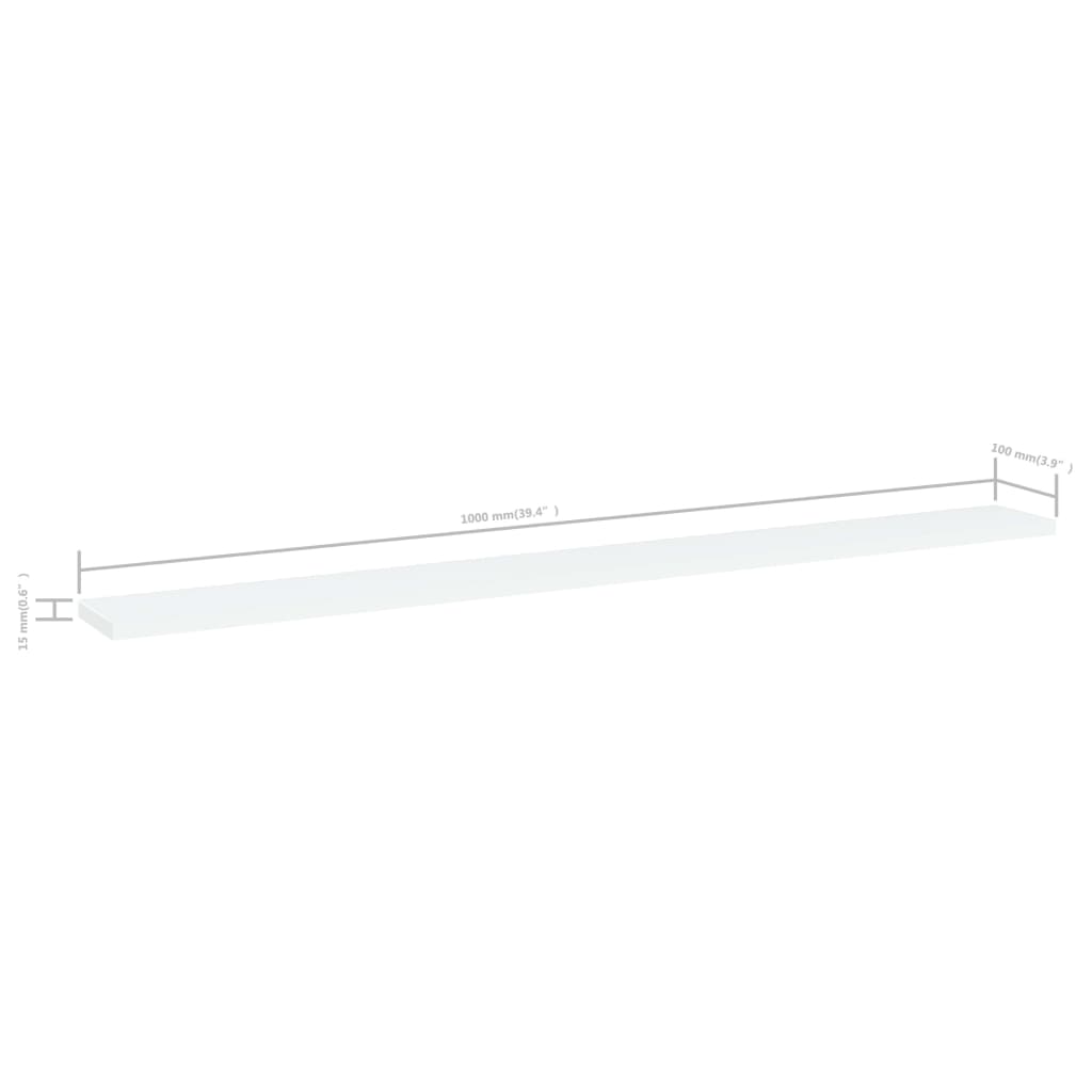 NNEVL Bookshelf Boards 8 pcs White 100x10x1.5 cm Chipboard