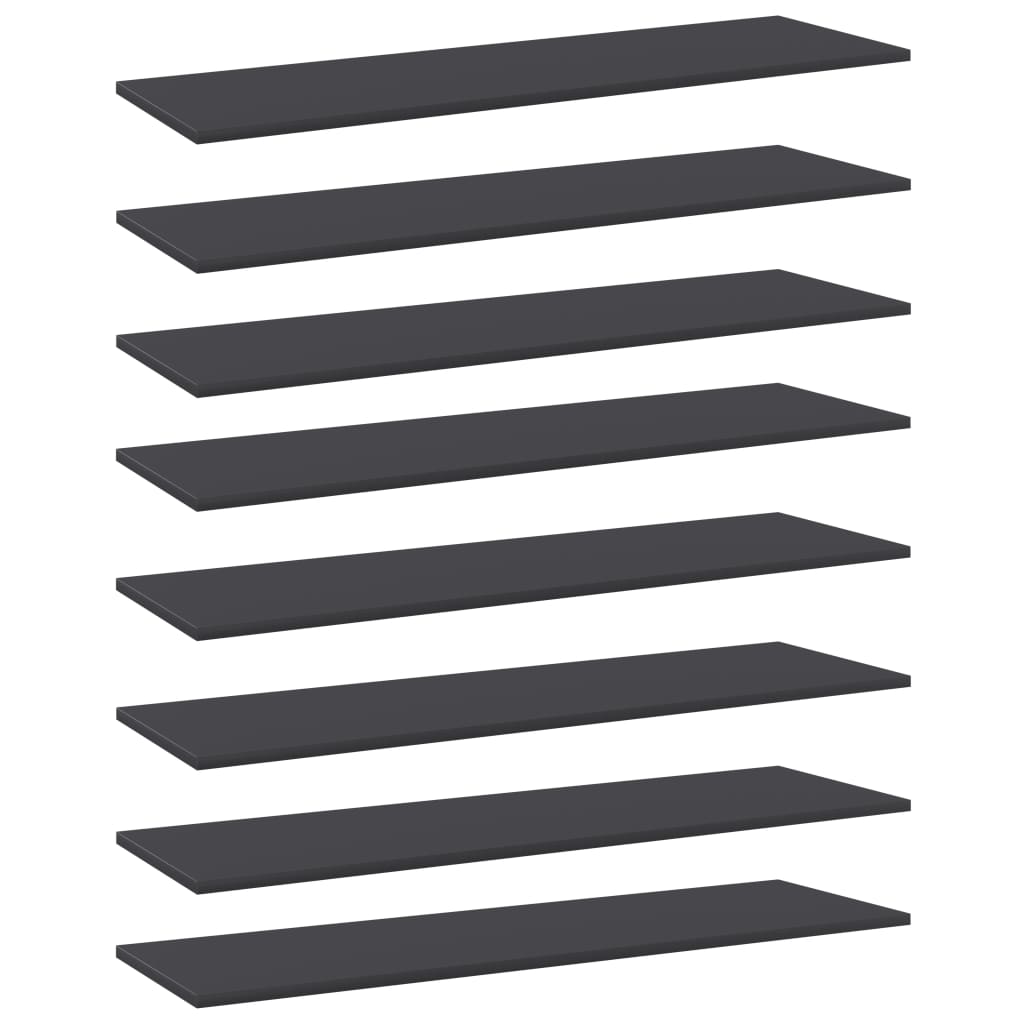 NNEVL Bookshelf Boards 8 pcs Grey 100x30x1.5 cm Chipboard