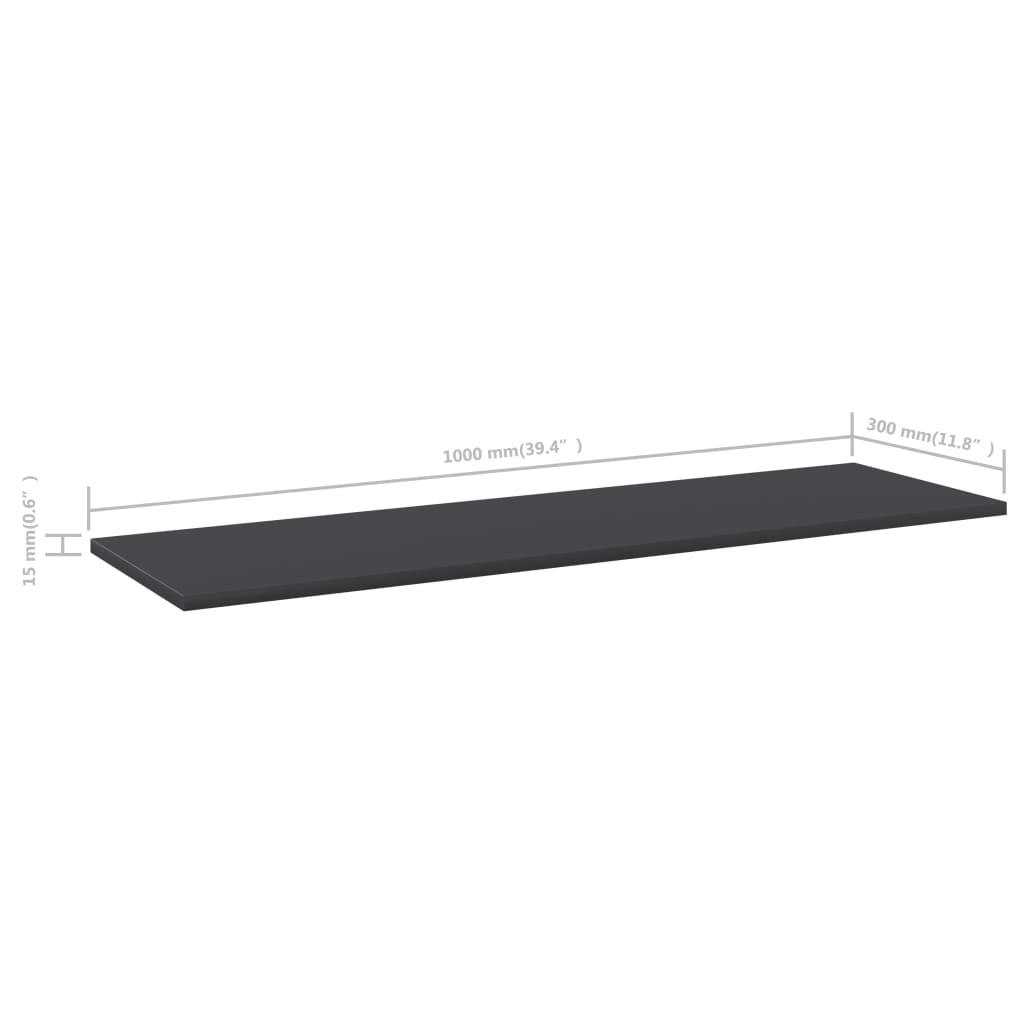 NNEVL Bookshelf Boards 8 pcs Grey 100x30x1.5 cm Chipboard