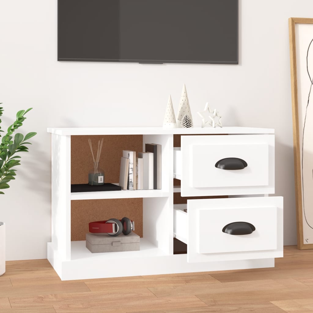 NNEVL TV Cabinet High Gloss White 73x35.5x47.5 cm Engineered Wood-2