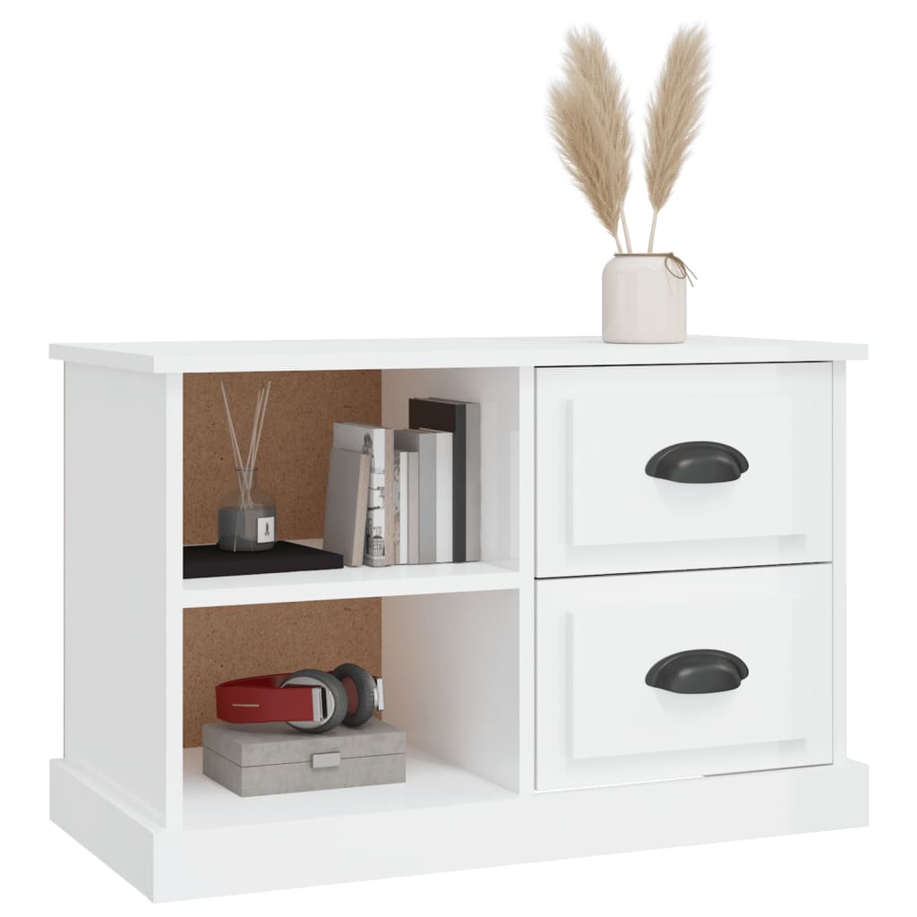NNEVL TV Cabinet High Gloss White 73x35.5x47.5 cm Engineered Wood-3
