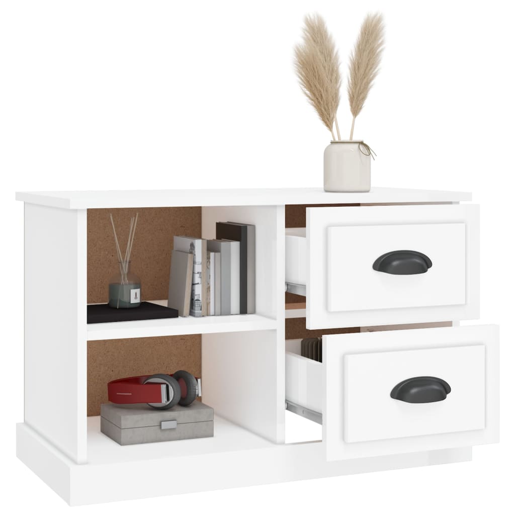 NNEVL TV Cabinet High Gloss White 73x35.5x47.5 cm Engineered Wood-4