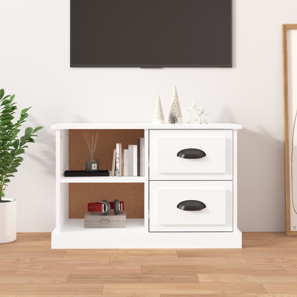NNEVL TV Cabinet High Gloss White 73x35.5x47.5 cm Engineered Wood-0