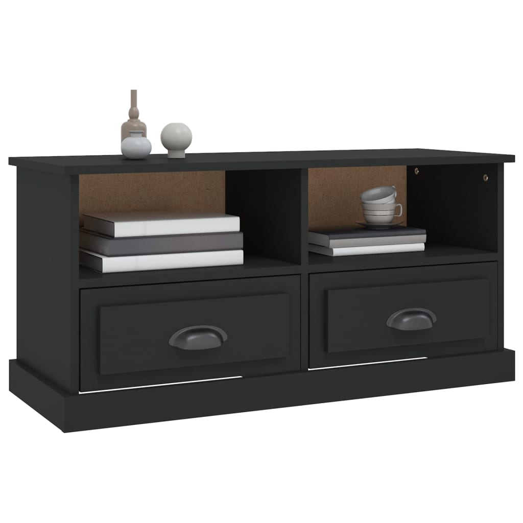 NNEVL TV Cabinet Black 93x35.5x45 cm Engineered Wood-3