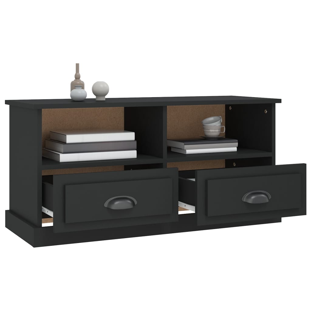 NNEVL TV Cabinet Black 93x35.5x45 cm Engineered Wood-4