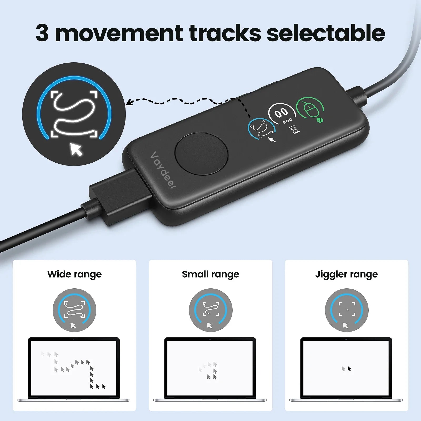 NNEOBA Fully Automatic USB Mouse Jiggler with HD Screen