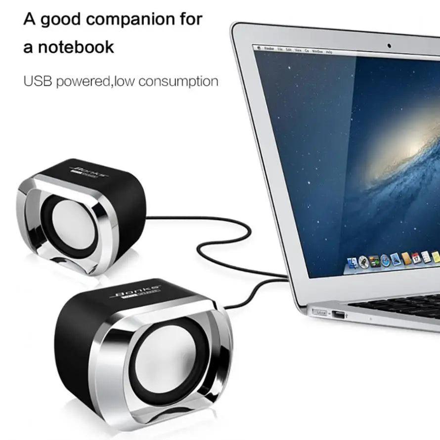 NNEOBA Portable Bass Computer Speakers with Subwoofer (Black)