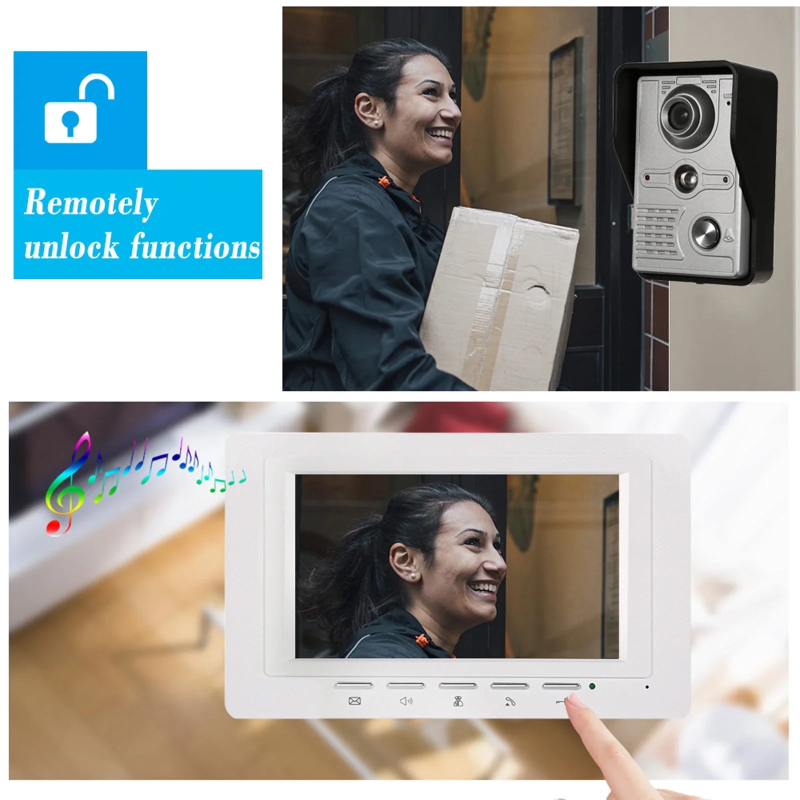 NNEOBA 7-Inch Wired Video Doorbell Intercom-4
