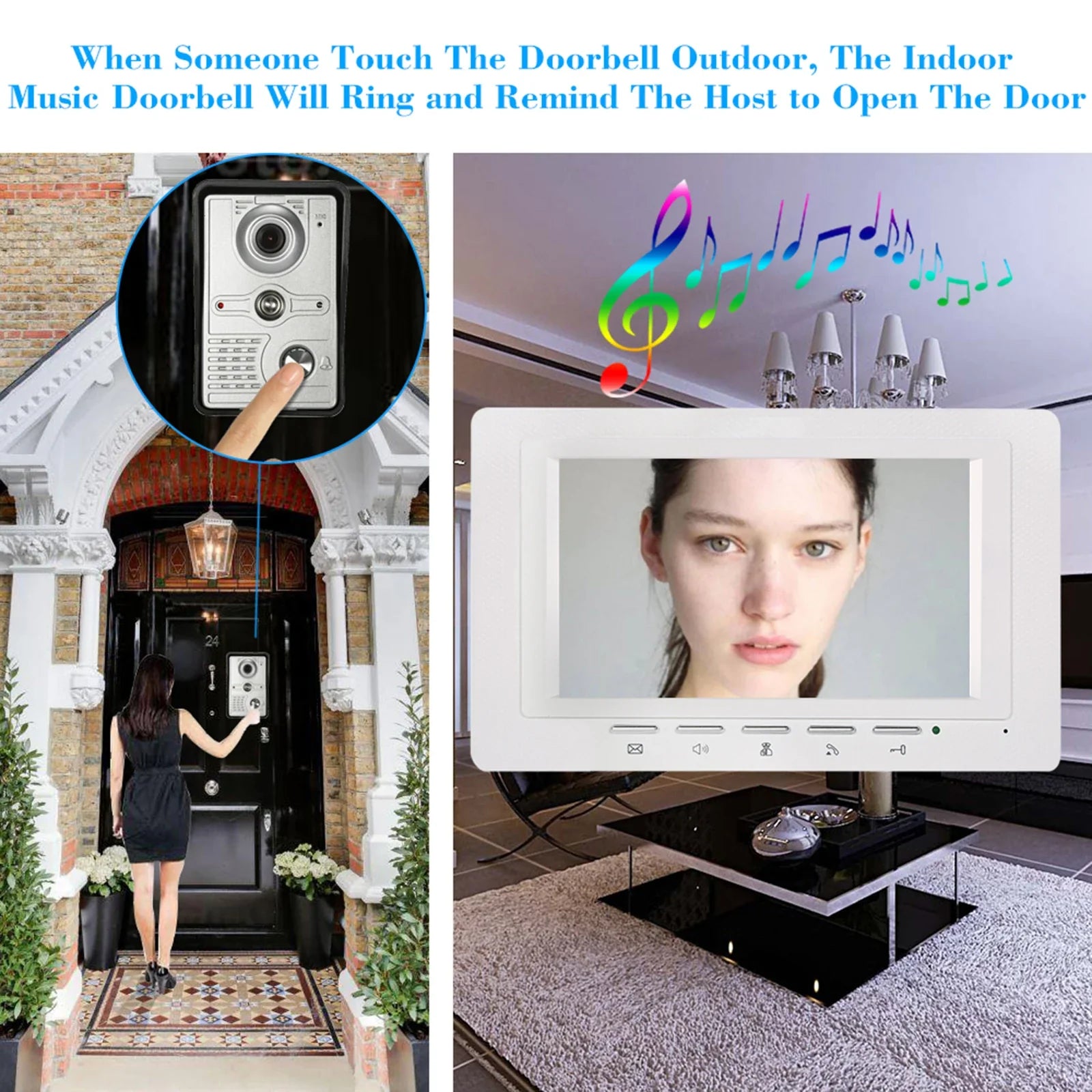 NNEOBA 7-Inch Wired Video Doorbell Intercom-3