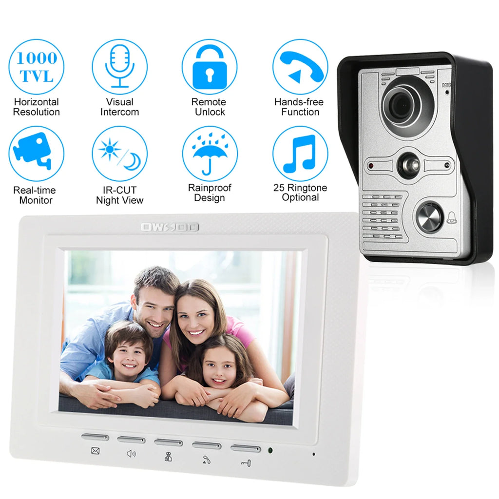 NNEOBA 7-Inch Wired Video Doorbell Intercom-1