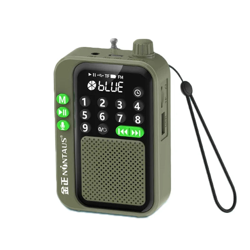 NNEOBA Pocket FM Radio Bluetooth Speaker Green-0