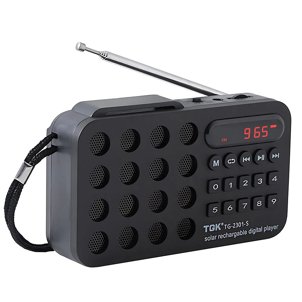 NNEOBA Portable Solar FM Radio Bluetooth Speaker Black
