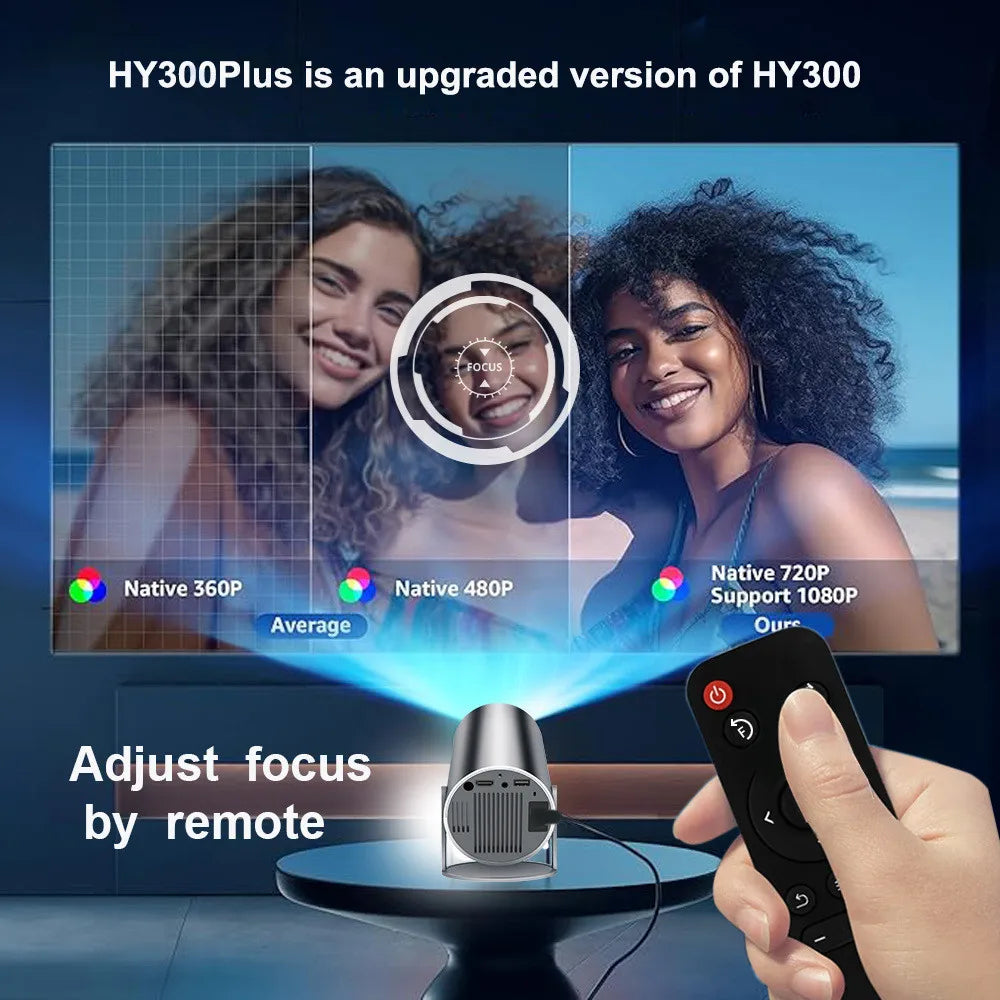 NNEOBA HD 4K-Supported Android LED Projector Black-2