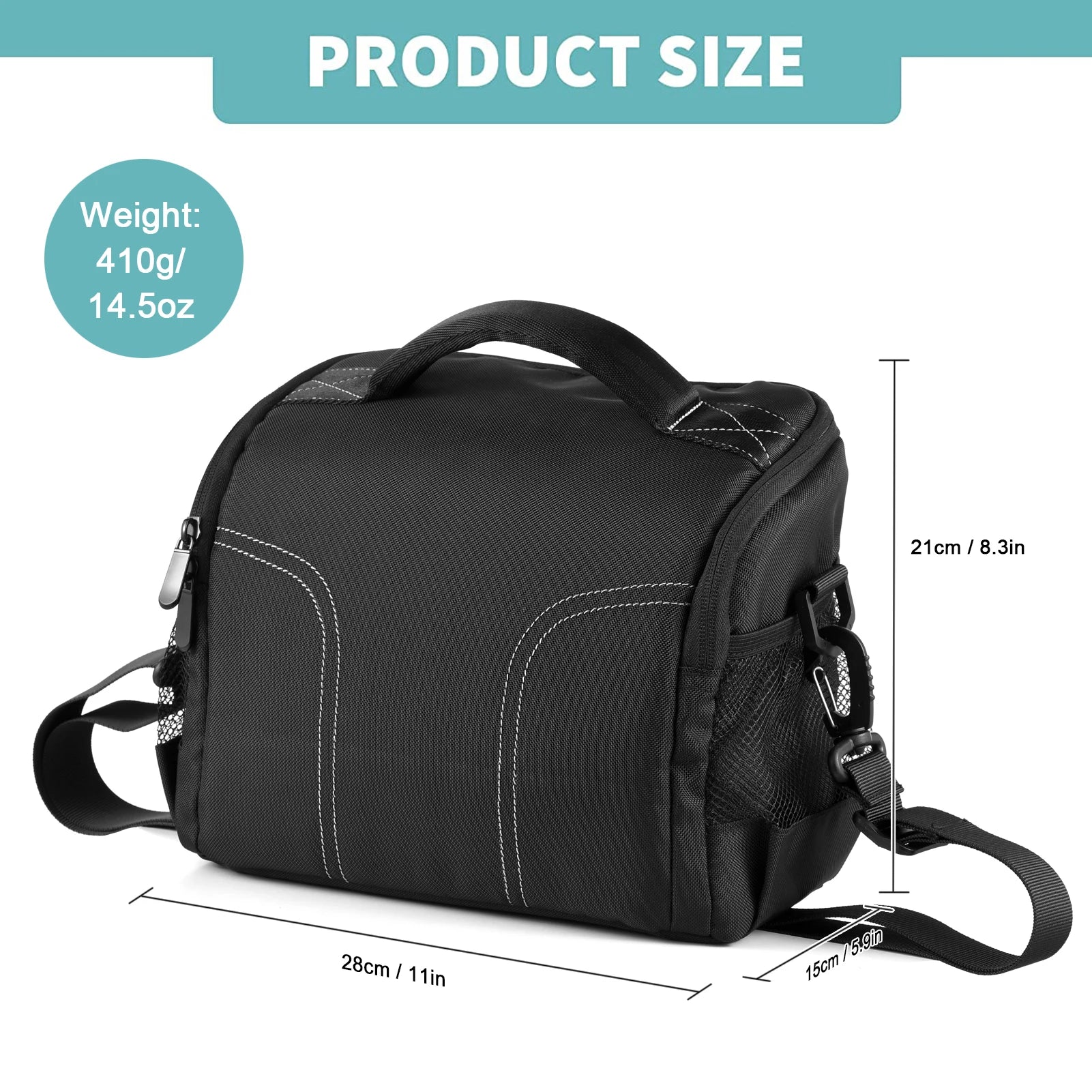 NNEOBA Camera Shoulder Bag Travel Case Black