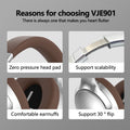 NNEDSZ Black VJE901 Wireless Bluetooth Over-Ear Headphones with Active Noise Cancelling
