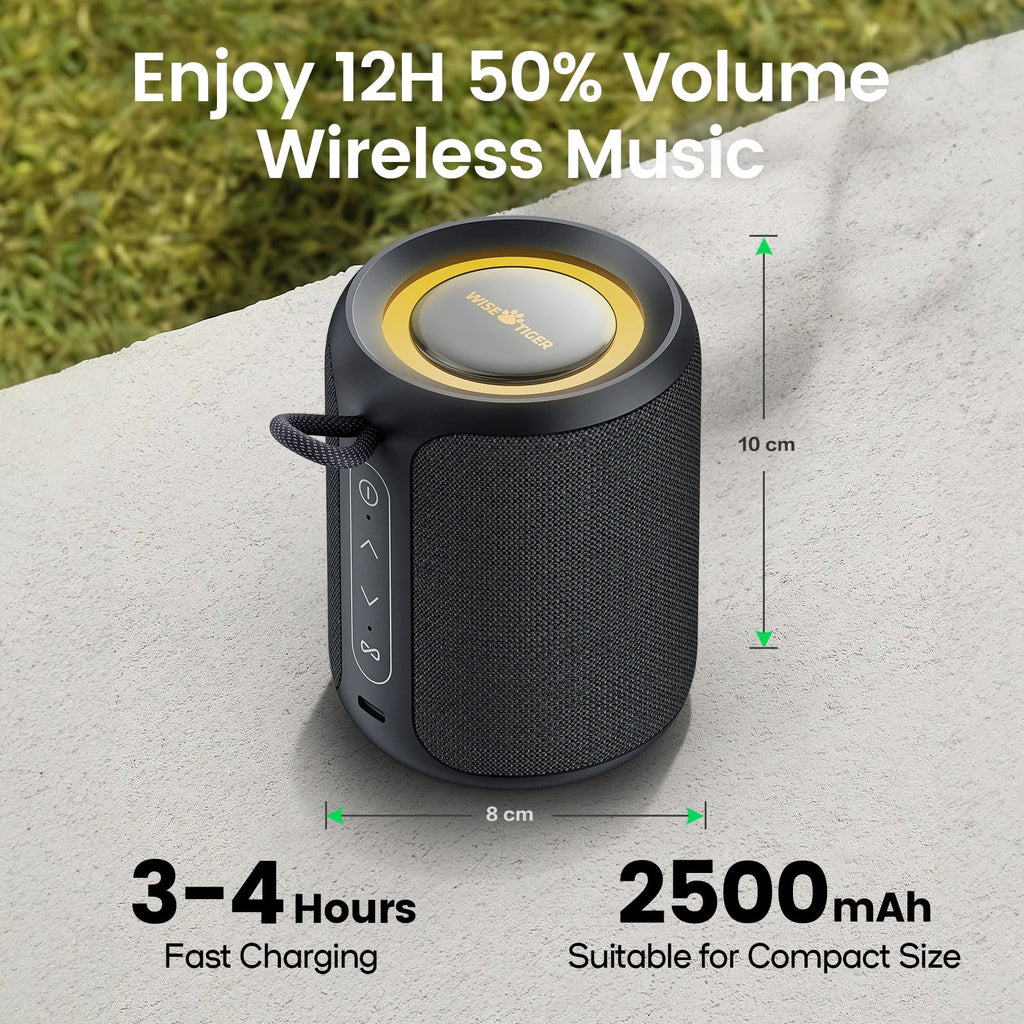 NNEOBA Outdoor Bluetooth Speaker Waterproof with Bass Boost (Black)-4