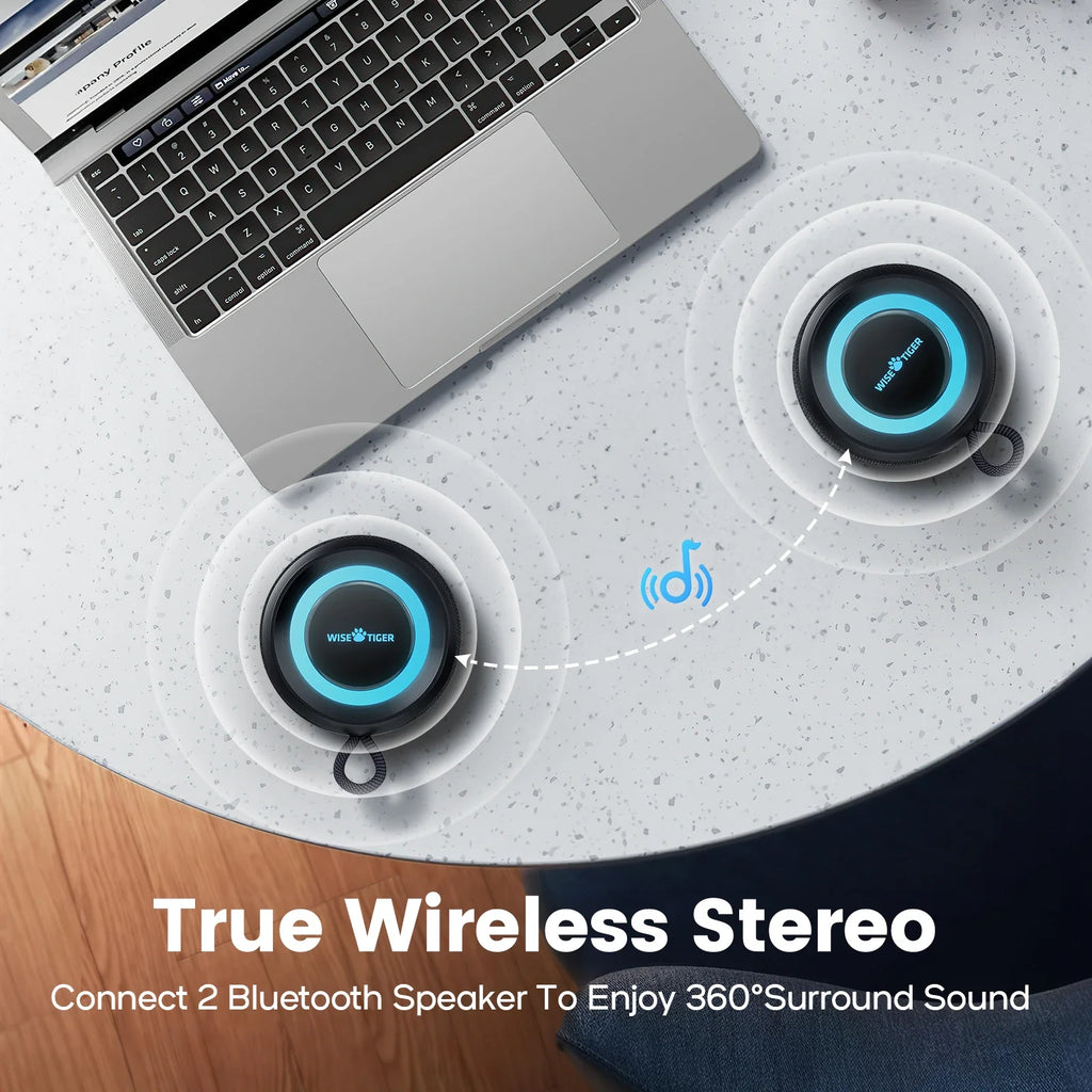 NNEOBA Outdoor Bluetooth Speaker Waterproof with Bass Boost (Black)-2