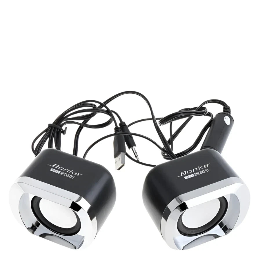 NNEOBA Portable Bass Computer Speakers with Subwoofer (Black)