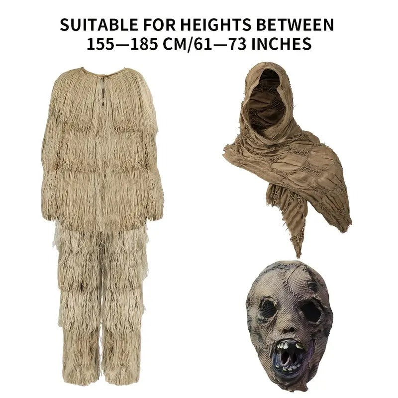NNETM Scary Scarecrow Halloween Costume Set with Mask