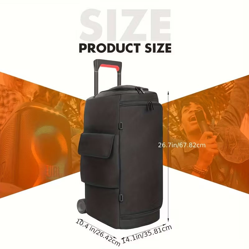NNETM Fabric Speaker Cover with Zipper Storage Bag-3