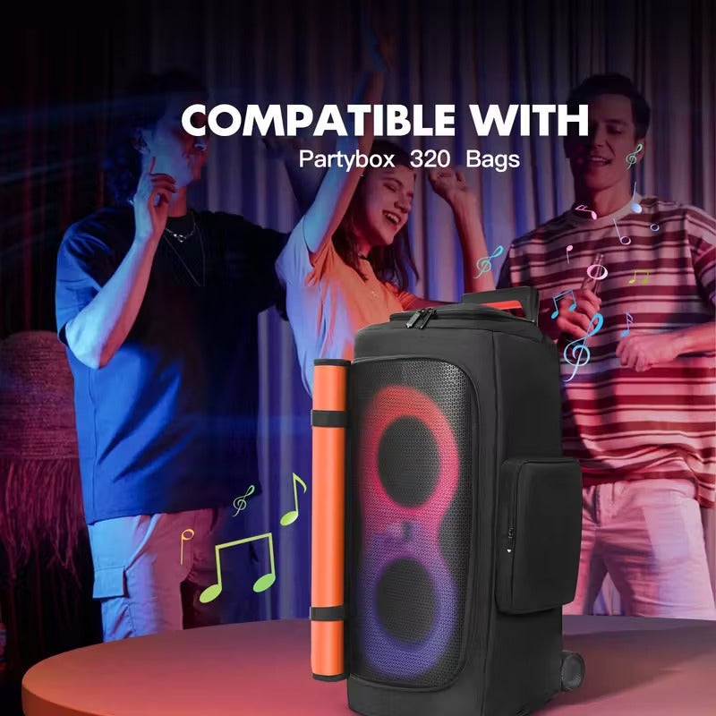 NNETM Fabric Speaker Cover with Zipper Storage Bag-2